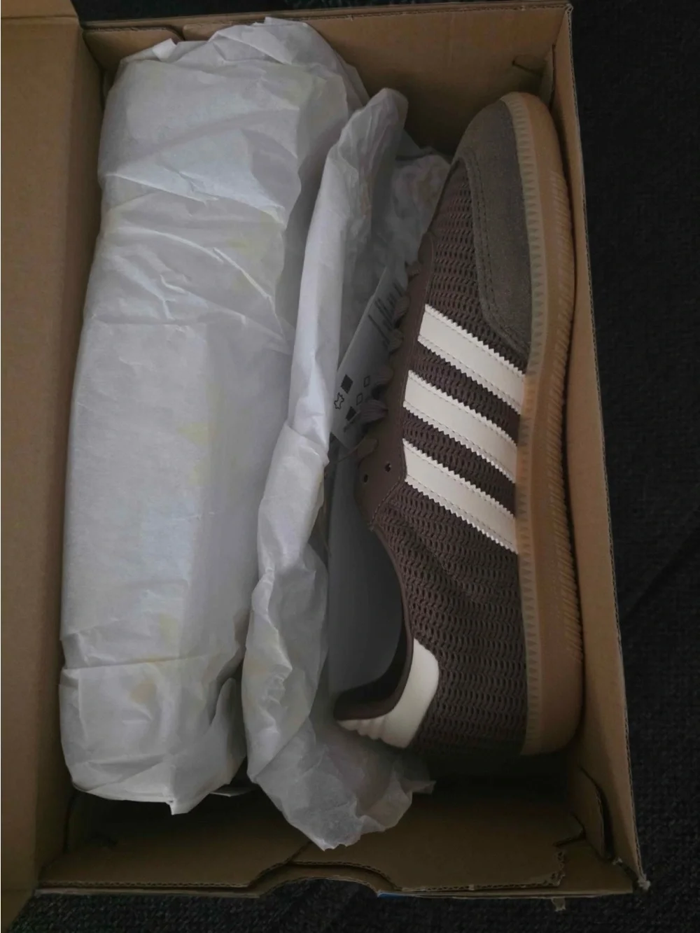 NWT Adidas Brown Samba OG Sneaker with White Stripes